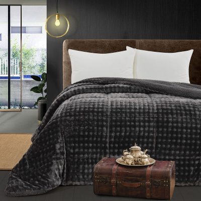 Κουβερτοπάπλωμα υπέρδιπλο Art 12513 220×240 Ανθρακί