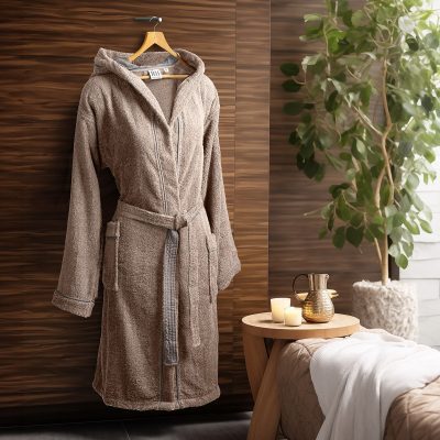 Μπουρνούζι με κουκούλα Art 3422 Μπεζ