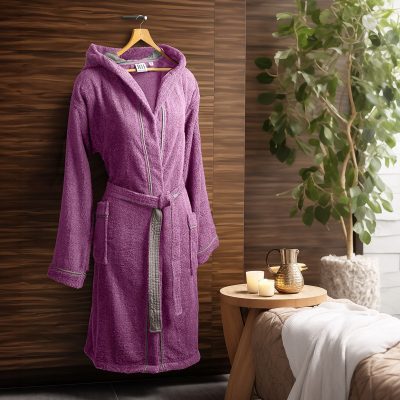 Μπουρνούζι με κουκούλα Art 3422 Μωβ